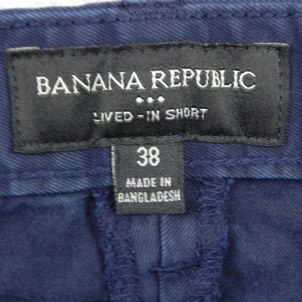 Banana Republic Chino Shorts Mens 38 Lived-In Navy Blue Solid Stretch Casual